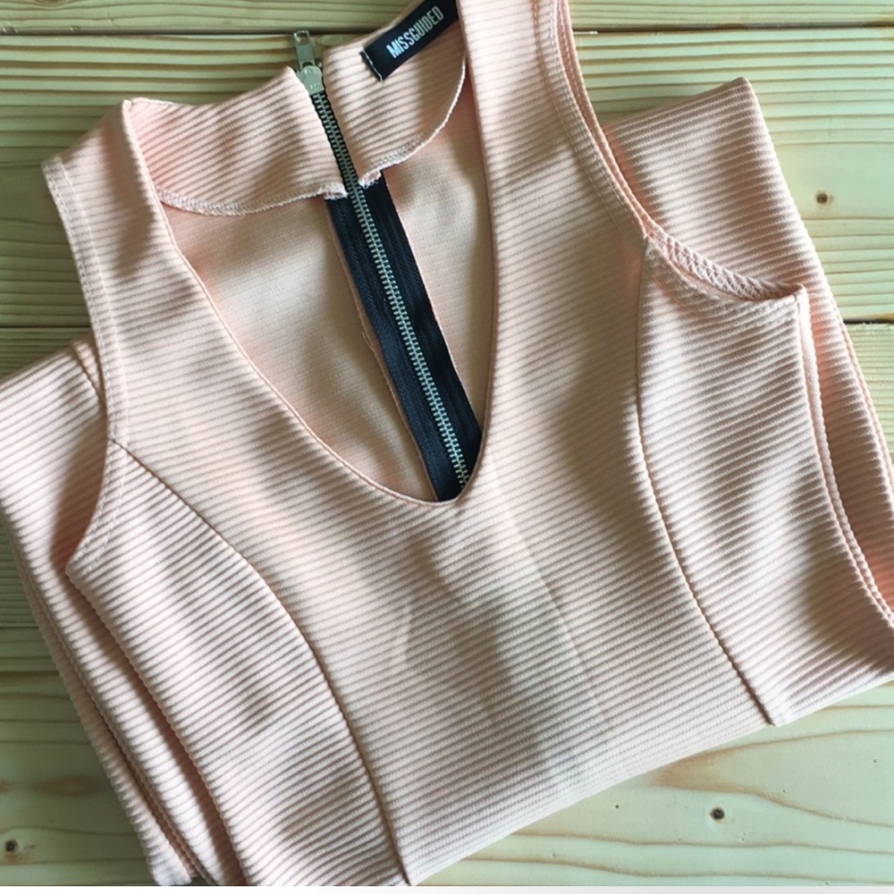 Missguided Ribbed Bodycon Midi Dress Sz 4 - Picture 4 of 4